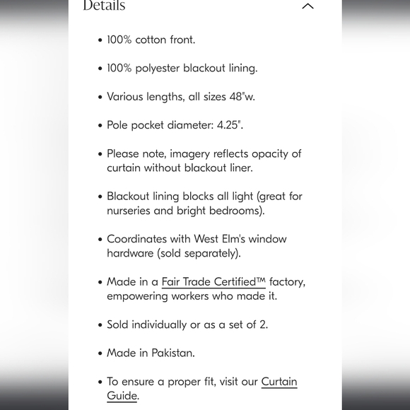 ❤️BUY 2 GET 1 FREE  West Elm Chambray Tack Stripe Curtain, Size 48"W x 96"L,Pink - Picture 10 of 11